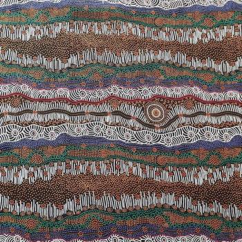 Preview: GATHERING BY THE CREEK Aborigines Stoff aus Australien